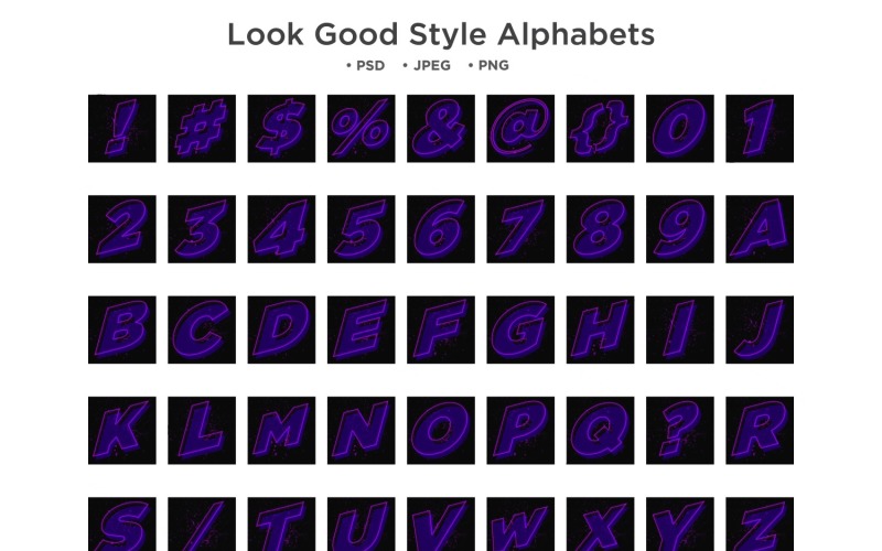 Look Good Style Alphabet, Abc Typography Illustration
