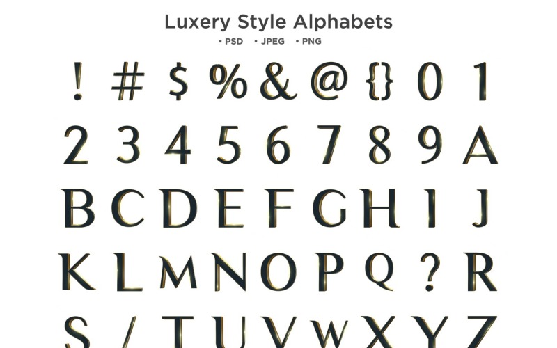 Luxery Style Alphabet, Abc Typography Illustration