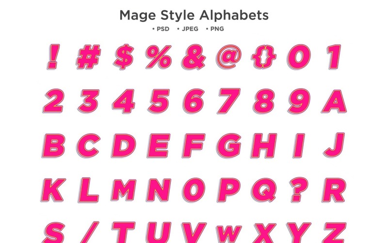 Mage Style Alphabet, Abc Typography Illustration