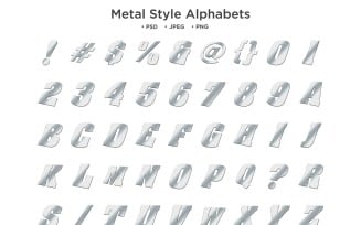 Metal 2 Style Alphabet, Abc Typography