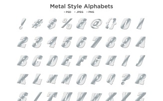Metal 2 Style Alphabet, Abc Typography