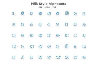 Milk Style Alphabet, Abc Typography