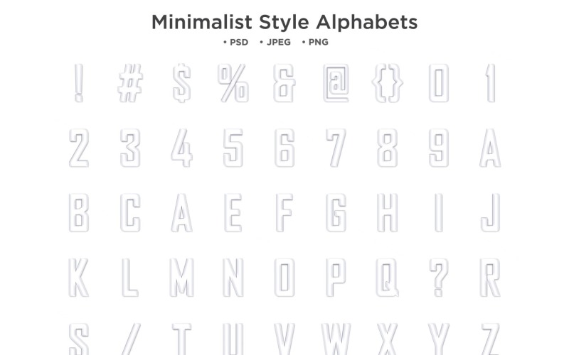 Minimalist Style Alphabet, Abc Typography Illustration