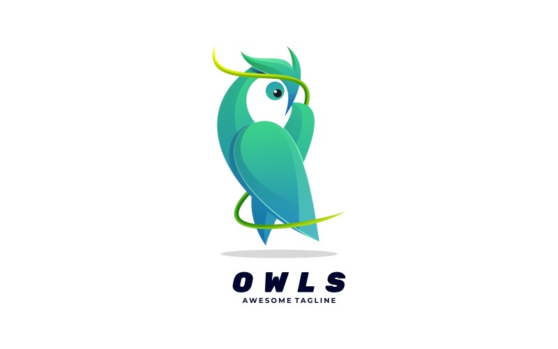 Nature Owl Gradient Logo Style Logo Template