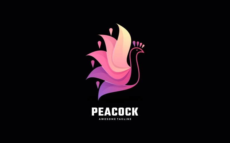 Peacock Gradient Colorful Logo Logo Template
