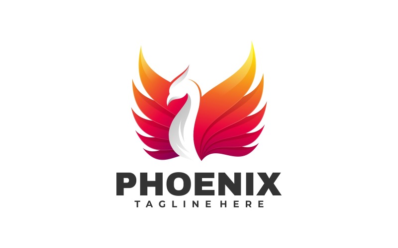 Phoenix Bird Gradient Logo Style Logo Template