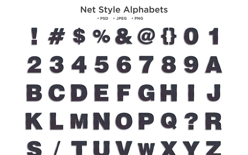 Net Style Alphabet, Abc Typography Illustration
