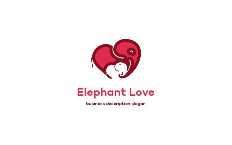 Elephant Love Logo Design Logo Template