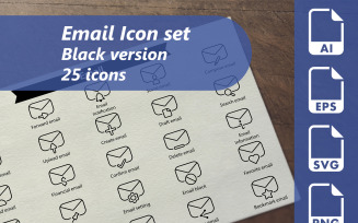Email Line Icon Set Template