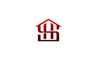 Letter S H Home Logo Design Vector Template