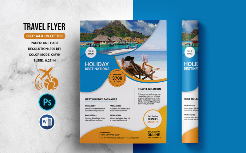 Printable Travel Flyer Corporate Identity Template