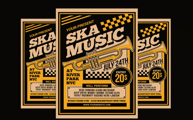 Ska Music Concert Flyer Template Corporate Identity