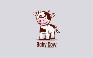 Baby Cow Simple Mascot Logo