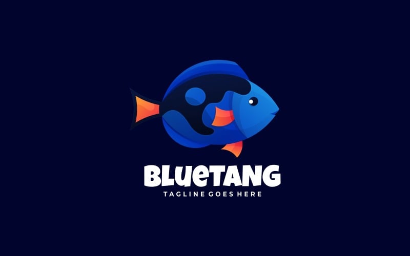 Blue Tangs Gradient Colorful Logo Logo Template