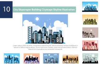 10 City Skyscraper Building Cityscape Skyline Illustration