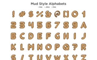 Mud Style Alphabet, Abc Typography