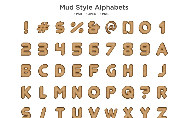 Mud Style Alphabet, Abc Typography Illustration