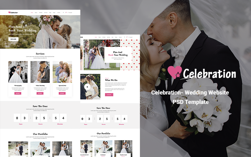 Wedding Website PSD Template