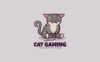 Cat Gaming Mascot Cartoon Logo