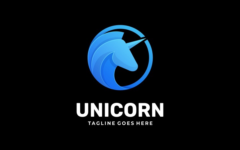 Circle Unicorn Gradient Logo Style Logo Template