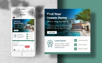 Dream Home For Sale Instagram Post Banner Template