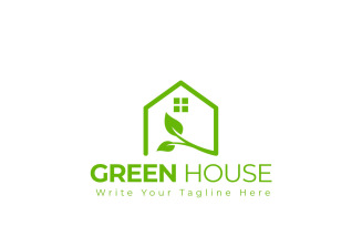 Green Real Estate Logo Design Template Concept For Leaves