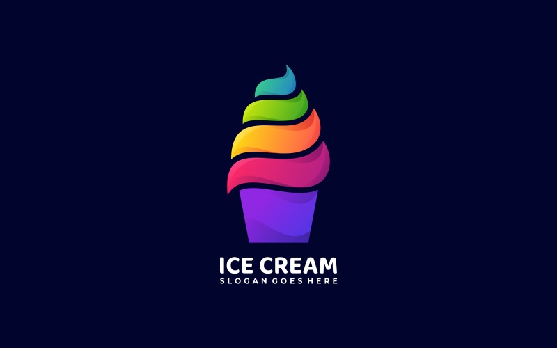 Ice Cream Gradient Colorful Logo Logo Template