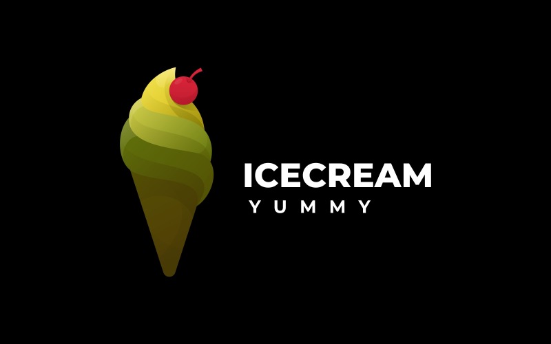 Ice Cream Gradient Logo Style Logo Template