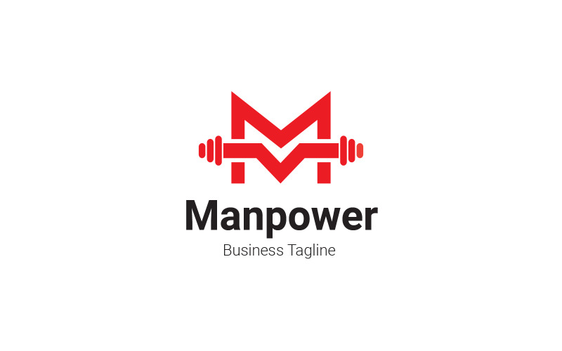 M Letter Manpower Logo Design Template Logo Template