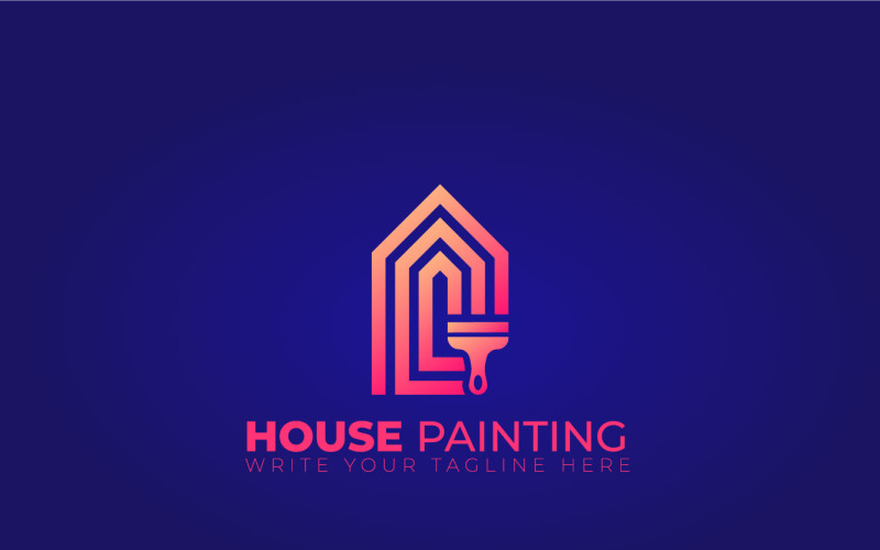 Modern House Painting Logo Concept For Home Decoration Logo Template