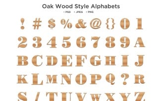 Oak Wood Style Alphabet, Abc Typography