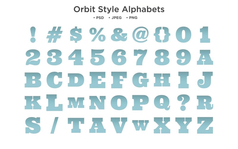 Orbit Style Alphabet, Abc Typography Illustration