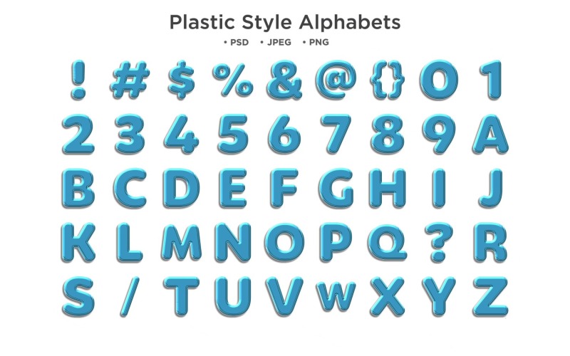 Plastic Style Alphabet, Abc Typography Illustration