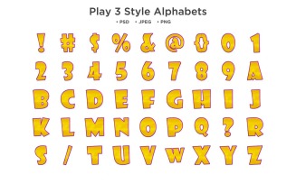Play 3 Style Alphabet, Abc Typography