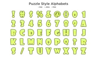 Puzzle Style Alphabet, Abc Typography