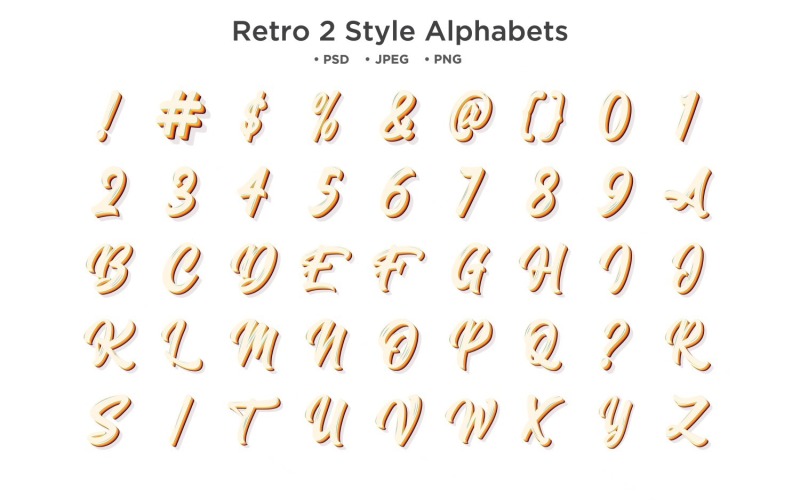 Retro 2 Style Alphabet, Abc Typography Illustration