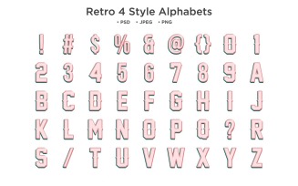 Retro 4 Style Alphabet, Abc Typography
