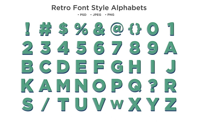 Retro Font Style Alphabet, Abc Typography Illustration