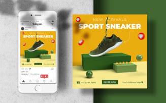 Sport Sneakers Instagram Post Banner Template Social Media