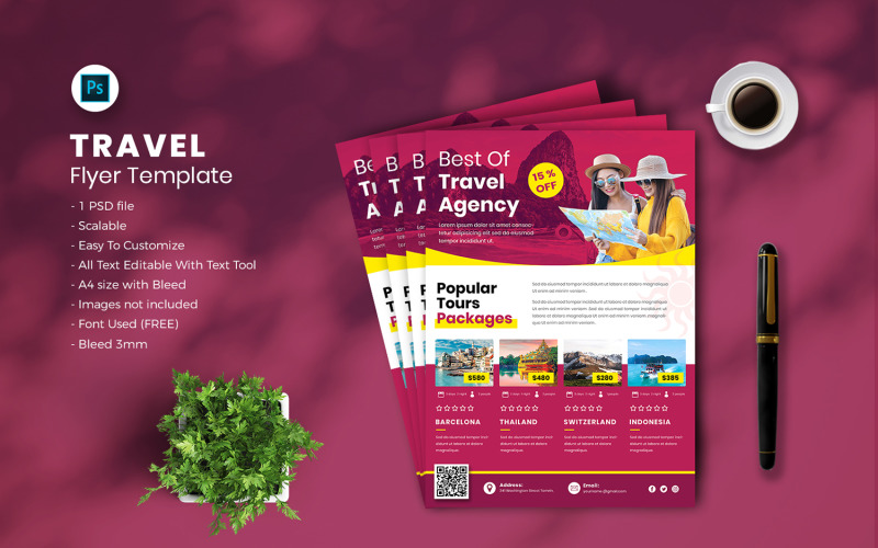 Travel flyer Template vol-02 Corporate Identity