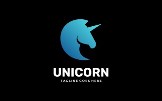 Unicorn Simple Gradient Logo Style