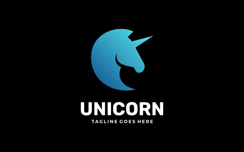 Unicorn Simple Gradient Logo Style Logo Template