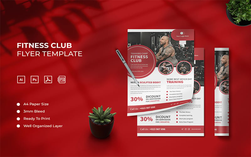 Fitness Club - Flyer Template Corporate Identity
