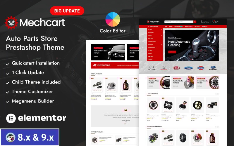 Mechcart - Auto Parts Store Prestashop Responsive Theme PrestaShop Theme
