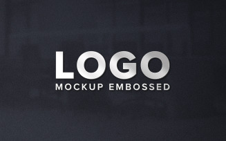 Tech Logo Mockup on Embossed Effect