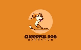 Cheerful Dog Simple Mascot Logo