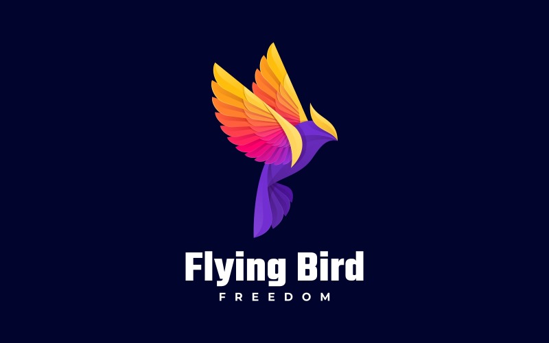 Flying Bird Colorful Logo Style Logo Template