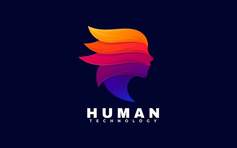 Human Gradient Colorful Logo Logo Template