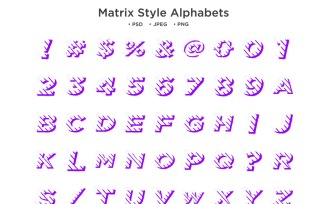 Matrix Style Alphabet, Abc Typography
