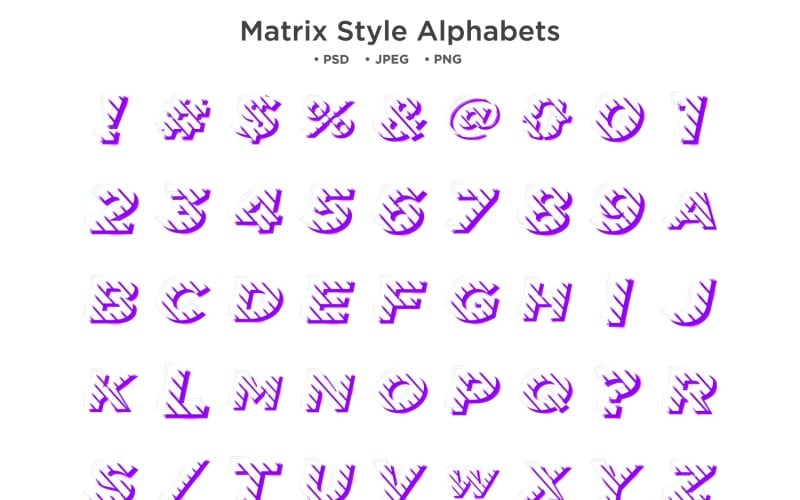 Matrix Style Alphabet, Abc Typography Illustration